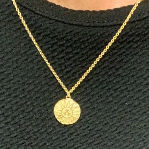 Aztec Sun 18K Gold Plated Necklace